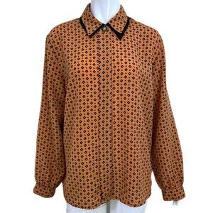 Vintage 80's Printed Button Up Blouse